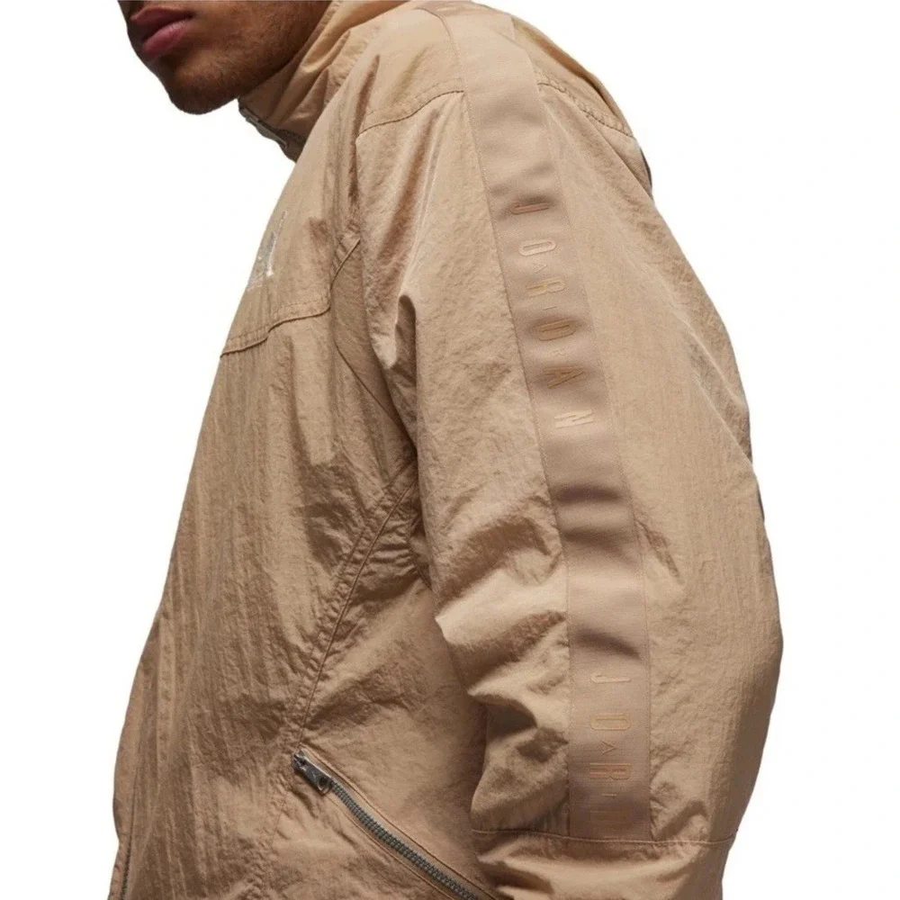 Size Large - Jordan Essentials Men's Warmup Jacket Hemp-Sail FB7294-200 NWT